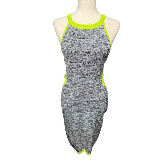 Baby Phat Color Splash Bodycon Dress Size XL Back Cutout Gray Green NWT - Picture 1 of 7